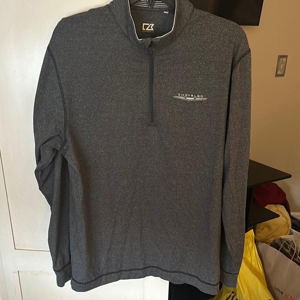 Gray Cutter & Buck Quarter-Zip Pullover
